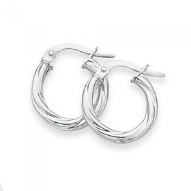 9ct-White-Gold-10mm-Twist-Hoop-Earrings on sale