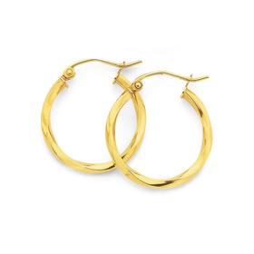 9ct-Gold-Medium-Twist-Hoop-Earrings on sale