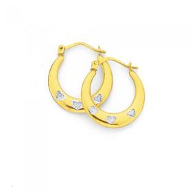 9ct-Gold-Two-Tone-Creole-Earrings on sale