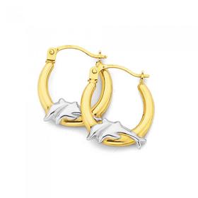 9ct-Gold-Two-Tone-Double-Dolphin-Creole-Earrings on sale