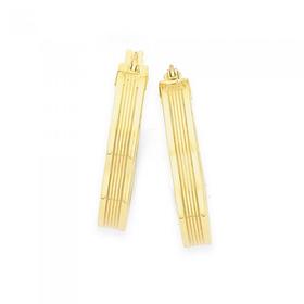 9ct-Gold-20mm-Multi-Lined-Centre-Hoop-Earrings on sale