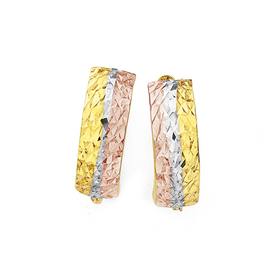 9ct-Gold-3-Tone-Huggie-Earrings on sale