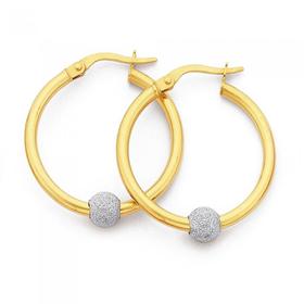 9ct-Gold-Large-Hoops-with-Bead-Detail-20mm on sale