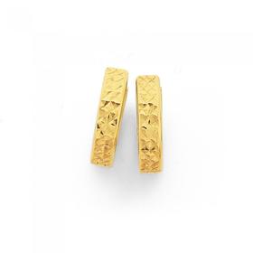 9ct-Gold-Diamond-Cut-Huggie-Earrings on sale