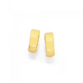 9ct+Gold+10mm+Huggie+Earrings