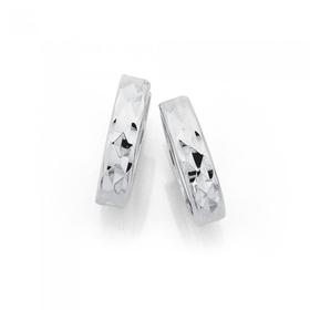 9ct-White-Gold-Diamond-Cut-Huggie-Earrings on sale