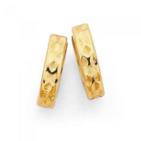 9ct-Gold-Diamond-Cut-Huggie-Earrings on sale