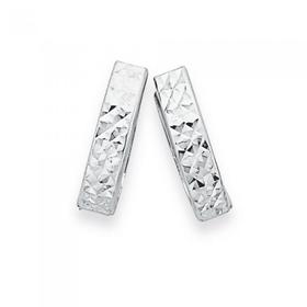 9ct-White-Gold-Diamond-Cut-Oval-Huggie-Earrings on sale