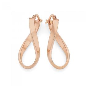 9ct-Rose-Gold-Oval-Wave-Hoop-Earrings on sale