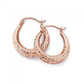 9ct-Rose-Gold-Diamond-Cut-Creole-Earrings on sale