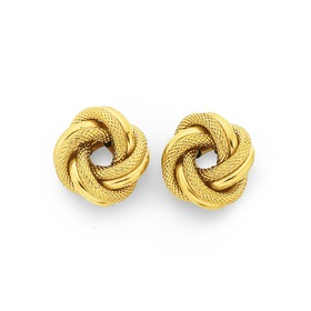 9ct+Gold+Double+Knot+Stud+Earrings