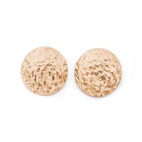 9ct-Rose-Gold-Diamond-Cut-Button-Stud-Earrings on sale