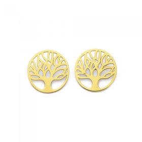 9ct-Gold-Tree-of-Life-Disc-Stud-Earrings on sale