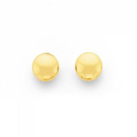 9ct-Gold-6mm-Flat-Ball-Studs on sale