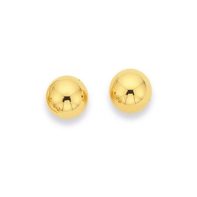 9ct+Gold%2C+8mm+Ball+Studs