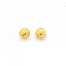 9ct-Gold-Diamond-Cut-Ball-Stud-Earrings on sale