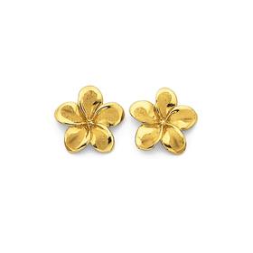 9ct-Gold-Satin-Flower-Stud-Earrings on sale