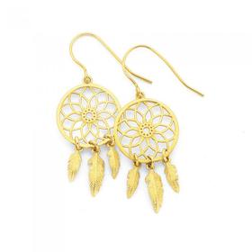 9ct-Gold-Dream-Catcher-Drop-Earrings on sale