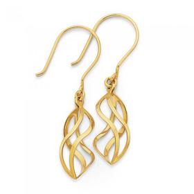 9ct-Gold-Double-Twist-Drop-Earrings on sale