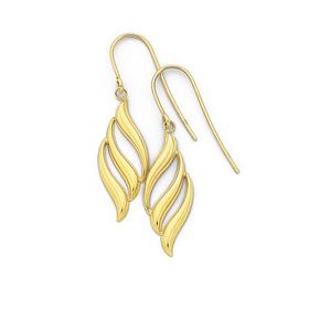 9ct-Gold-Flame-Drop-Earrings on sale