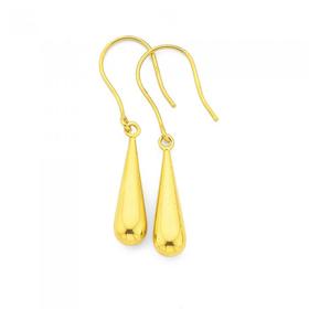 9ct-Gold-Bomber-Drop-Hook-Earrings on sale