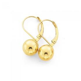 9ct-Gold-8mm-Euro-Ball-Earrings on sale