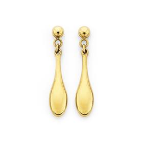 9ct+Gold%2C+Drop+Stud+Earrings