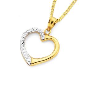 9ct+Gold+Two+Tone+Heart+Pendant