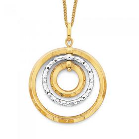 9ct-Gold-Two-Tone-Triple-Circle-Pendant on sale