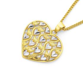 9ct-Two-Tone-Heart-Pendant on sale