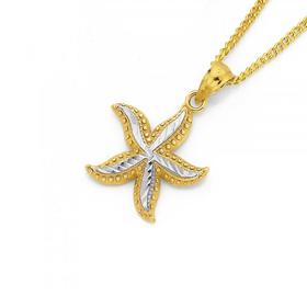 9ct-Gold-Two-Tone-Starfish-Pendant on sale