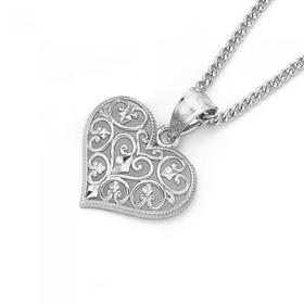 9ct-White-Gold-Heart-Pendant on sale