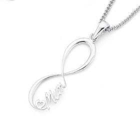 9ct-White-Gold-Mum-Infinity-Pendant on sale