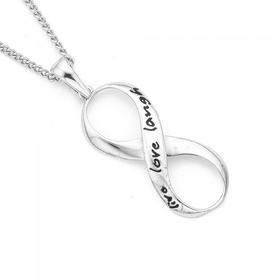 9ct-White-Gold-Live-Love-Laugh-Pendant on sale