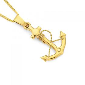 9ct-Gold-Anchor-Rope-Gents-Pendant on sale