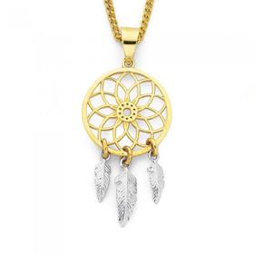 9ct-Gold-Two-Tone-Dream-Catcher-Pendant on sale