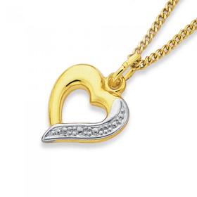 9ct-Gold-Two-Tone-Open-Heart-Pendant on sale