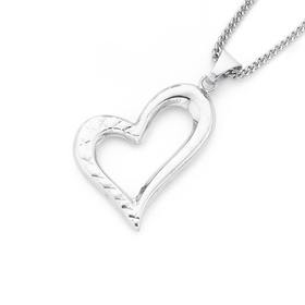 9ct-White-Gold-Diamond-Cut-Open-Heart-Pendant on sale