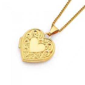 9ct+Embossed+Border+Heart+Locket