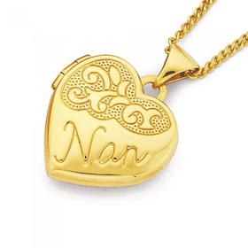 9ct-Gold-Nan-Heart-Locket on sale