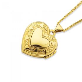 9ct-Gold-Heart-Locket-Pendant on sale