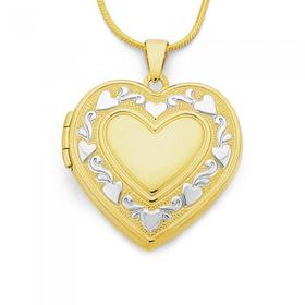 9ct-Gold-Two-Tone-Heart-Locket on sale