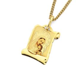 9ct-Gold-Enamel-Mother-Child-Scroll on sale