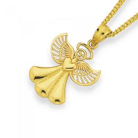 9ct+Gold+Angel+Pendant