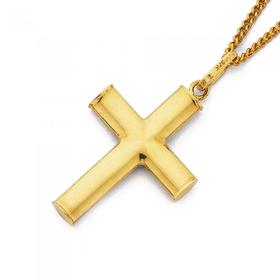 9ct-Gold-21mm-Plain-Cross-Pendant on sale