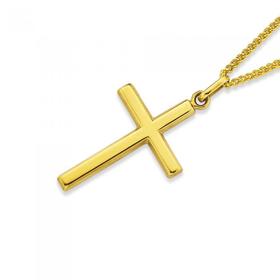 9ct-Gold-22mm-Plain-Cross-Pendant on sale