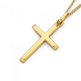 9ct+Gold+20mm+Plain+Cross+Pendant