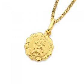 9ct-Gold-12mm-Scalloped-St-Christopher-Pendant on sale