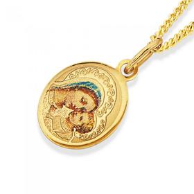 9ct-Gold-Oval-Mother-Child-Pendant on sale