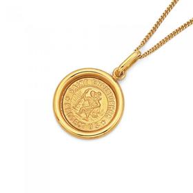 9ct-Gold-Round-St-Christopher-Pendant on sale